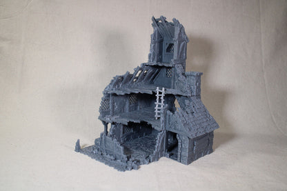 Tabletop Terrain Ruin 4 story Medieval Mansion Dnd RPG wargame skirmish 28mm
