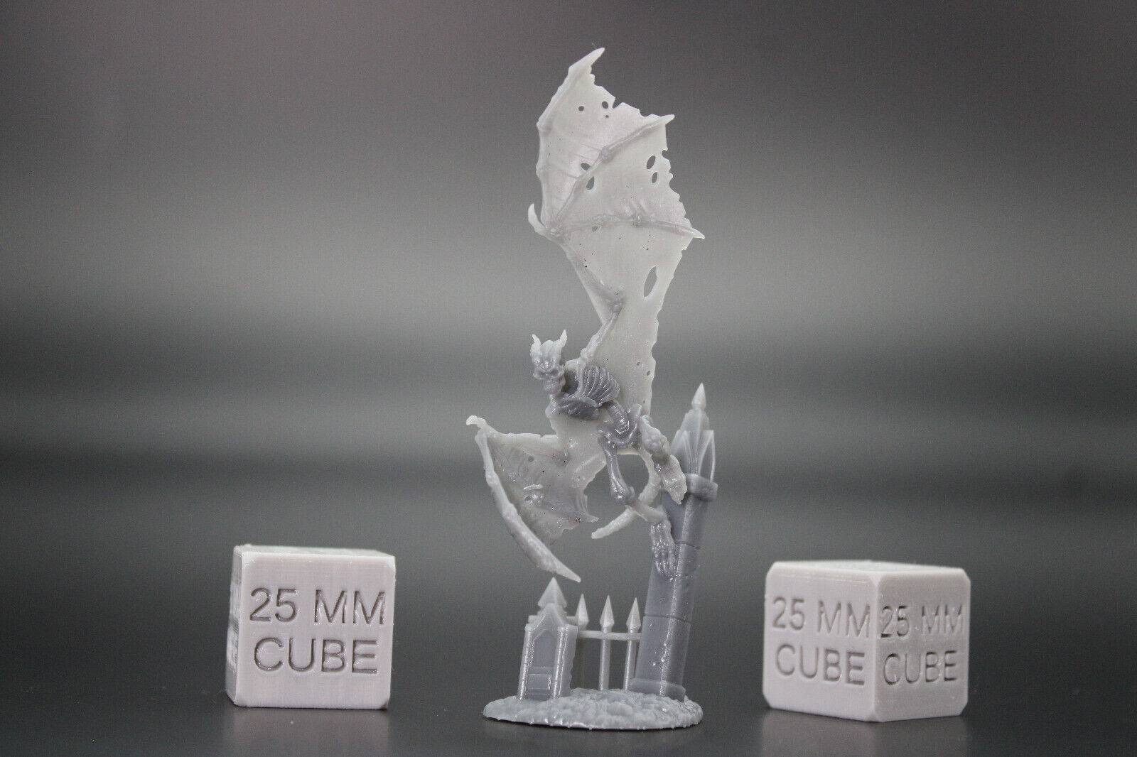 Skeleton Bone Gargoyle Pair Giant Bat 28mm 32mm Miniature Dnd Skirmish Oldhammer