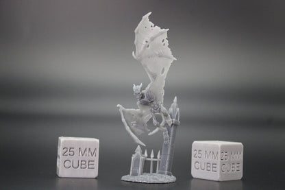 Skeleton Bone Gargoyle Pair Giant Bat 28mm 32mm Miniature Dnd Skirmish Oldhammer
