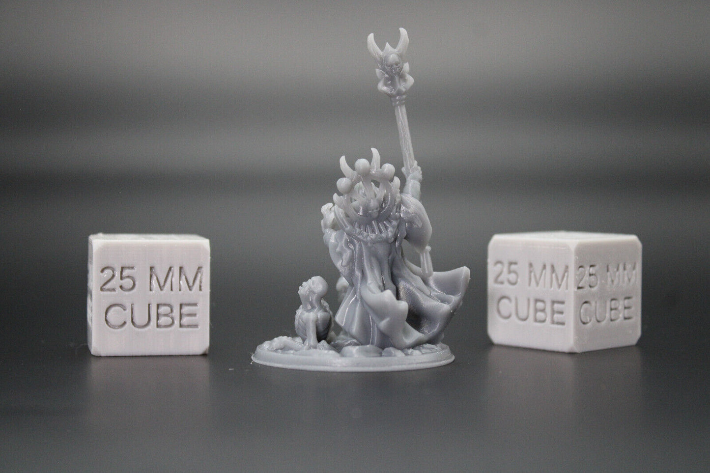 Necromancer Wizard with Rising Skeletons Large Base 32mm Miniature Dnd Skirmish