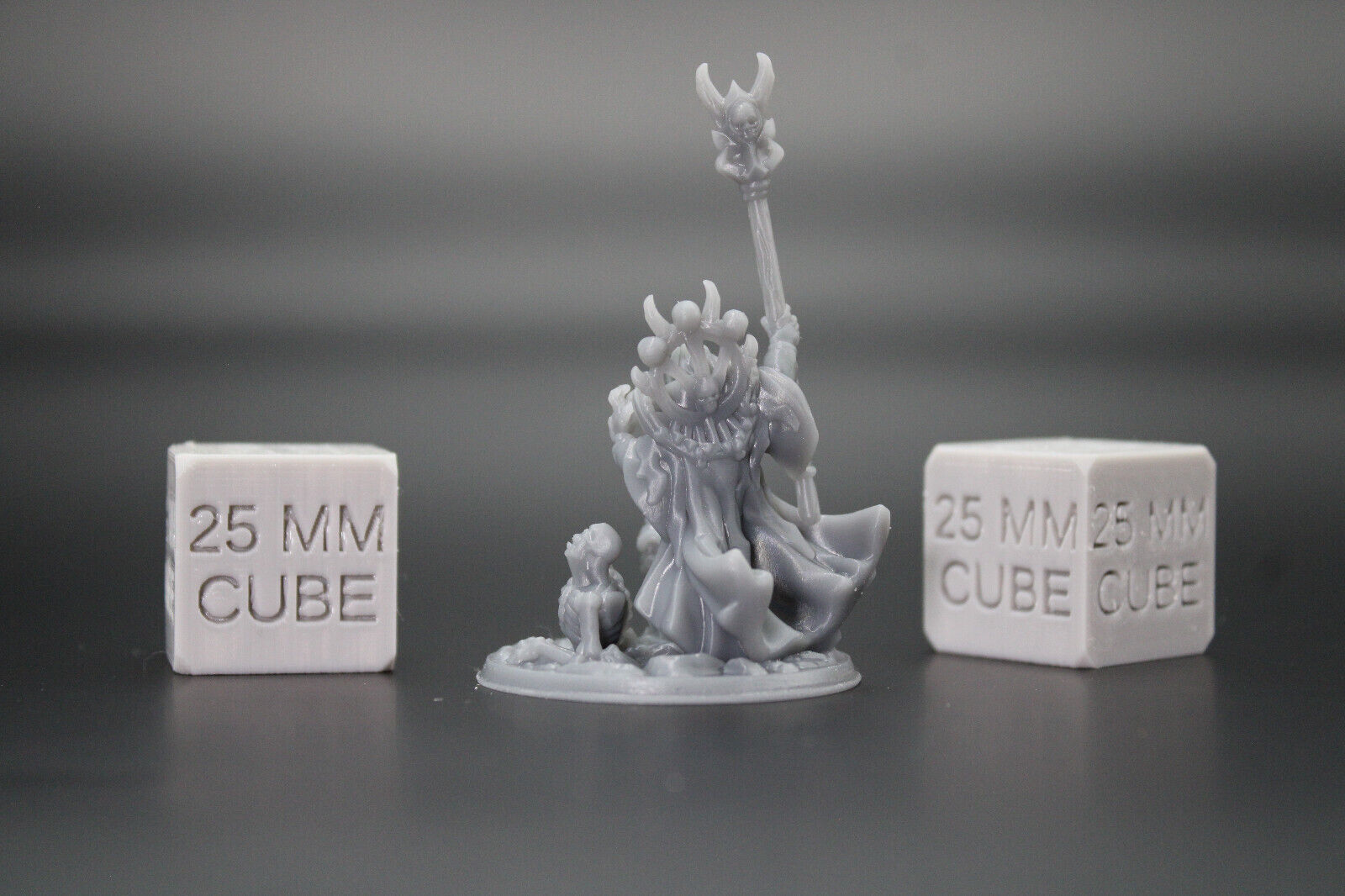 Necromancer Wizard with Rising Skeletons Large Base 32mm Miniature Dnd Skirmish
