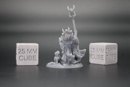 Necromancer Wizard with Rising Skeletons Large Base 32mm Miniature Dnd Skirmish