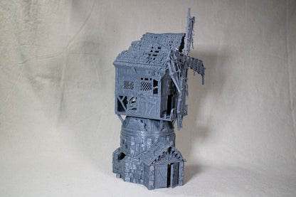 Tabletop Terrain Windmill Grain Mill Dnd RPG wargame skirmish 28mm Spins & Pivot