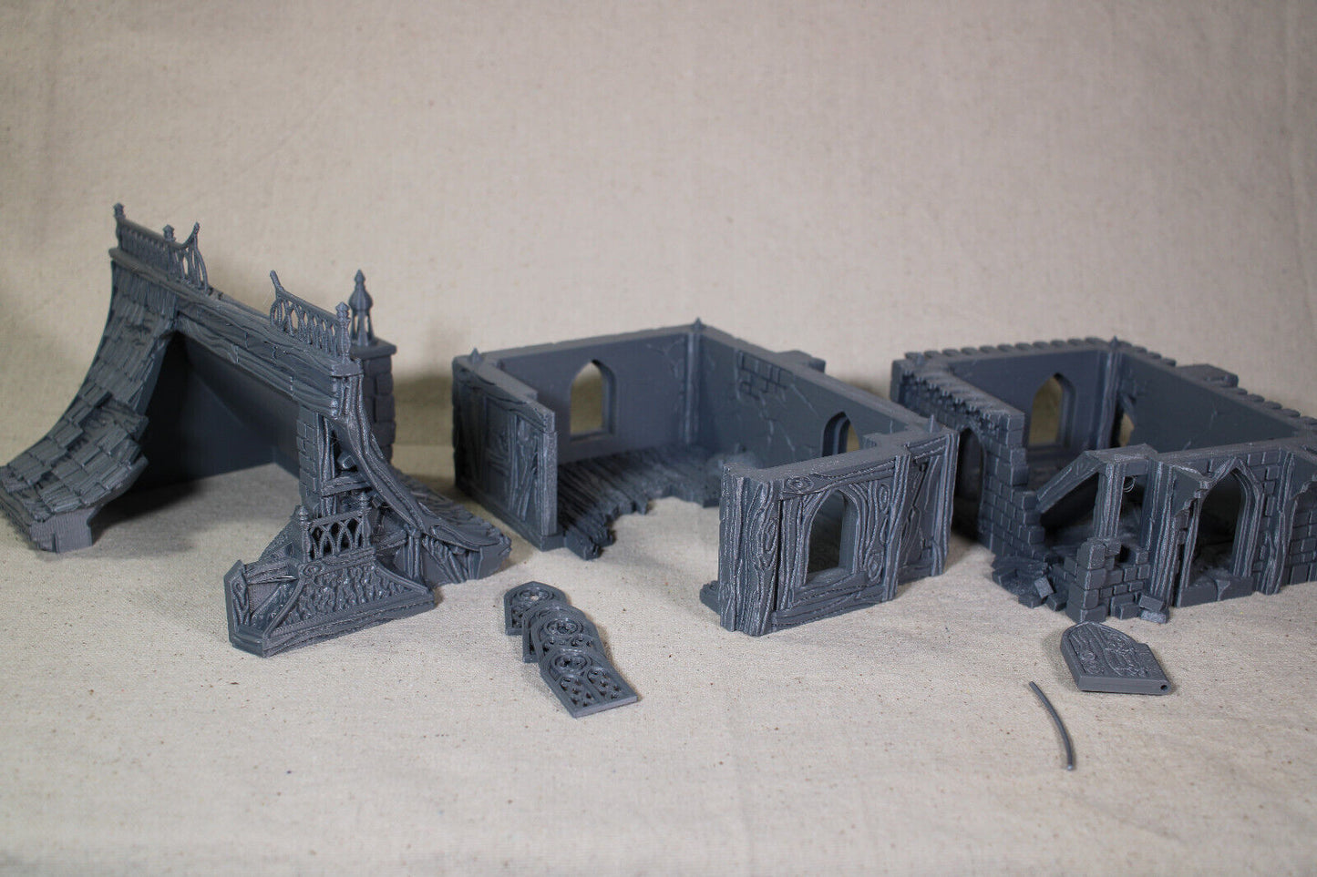 Tabletop Terrain Medieval Ruins Hamlet House Dnd RPG wargame skirmish 28mm