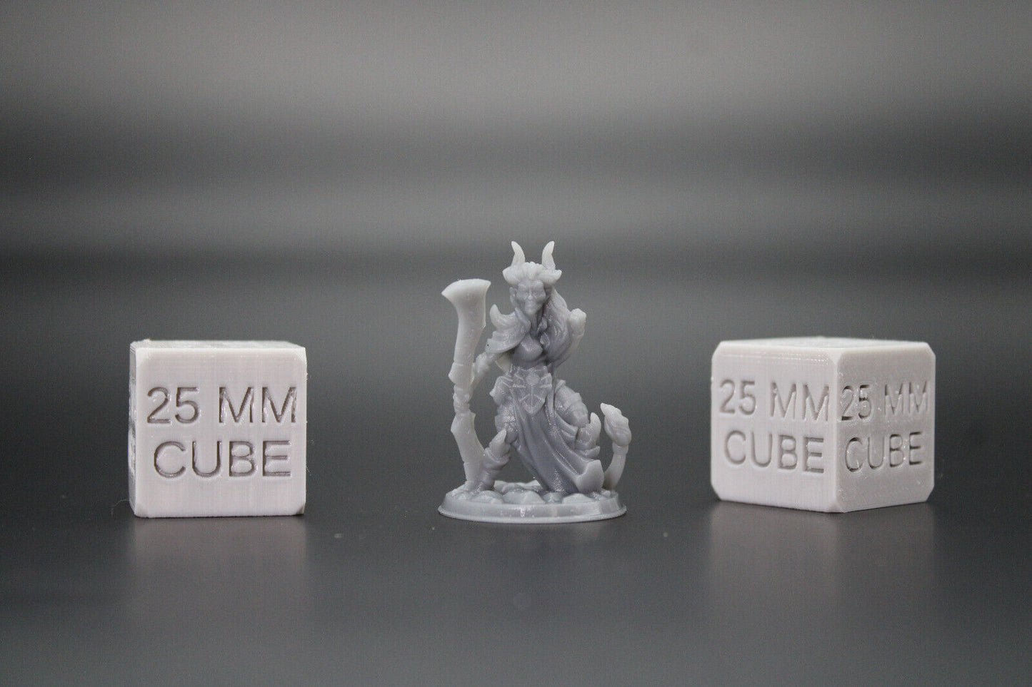 Tiefling Demonkin Female Twin Blade Double Sword 32mm Miniature Dnd Skirmish