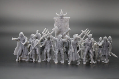Zombie Horde 20 Units Musician Standard 32mm Miniature Dnd Skirmish Oldhammer