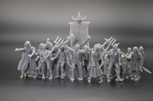 Zombie Horde 20 Units Musician Standard 32mm Miniature Dnd Skirmish Oldhammer