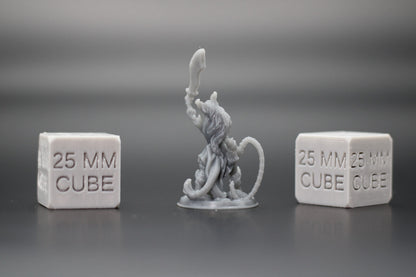 Tiefling Demonkin with Sword & Whip 32mm Miniature Dnd Skirmish