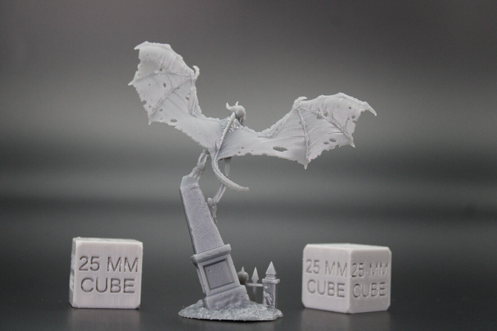 Skeleton Bone Gargoyle Pair Giant Bat 28mm 32mm Miniature Dnd Skirmish Oldhammer
