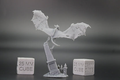 Skeleton Bone Gargoyle Pair Giant Bat 28mm 32mm Miniature Dnd Skirmish Oldhammer
