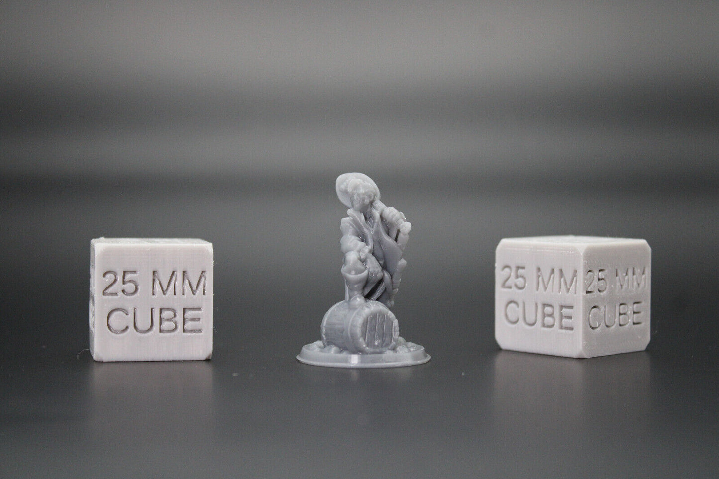Bard with Lute Foot on Barrel 32mm Miniature Dnd Skirmish