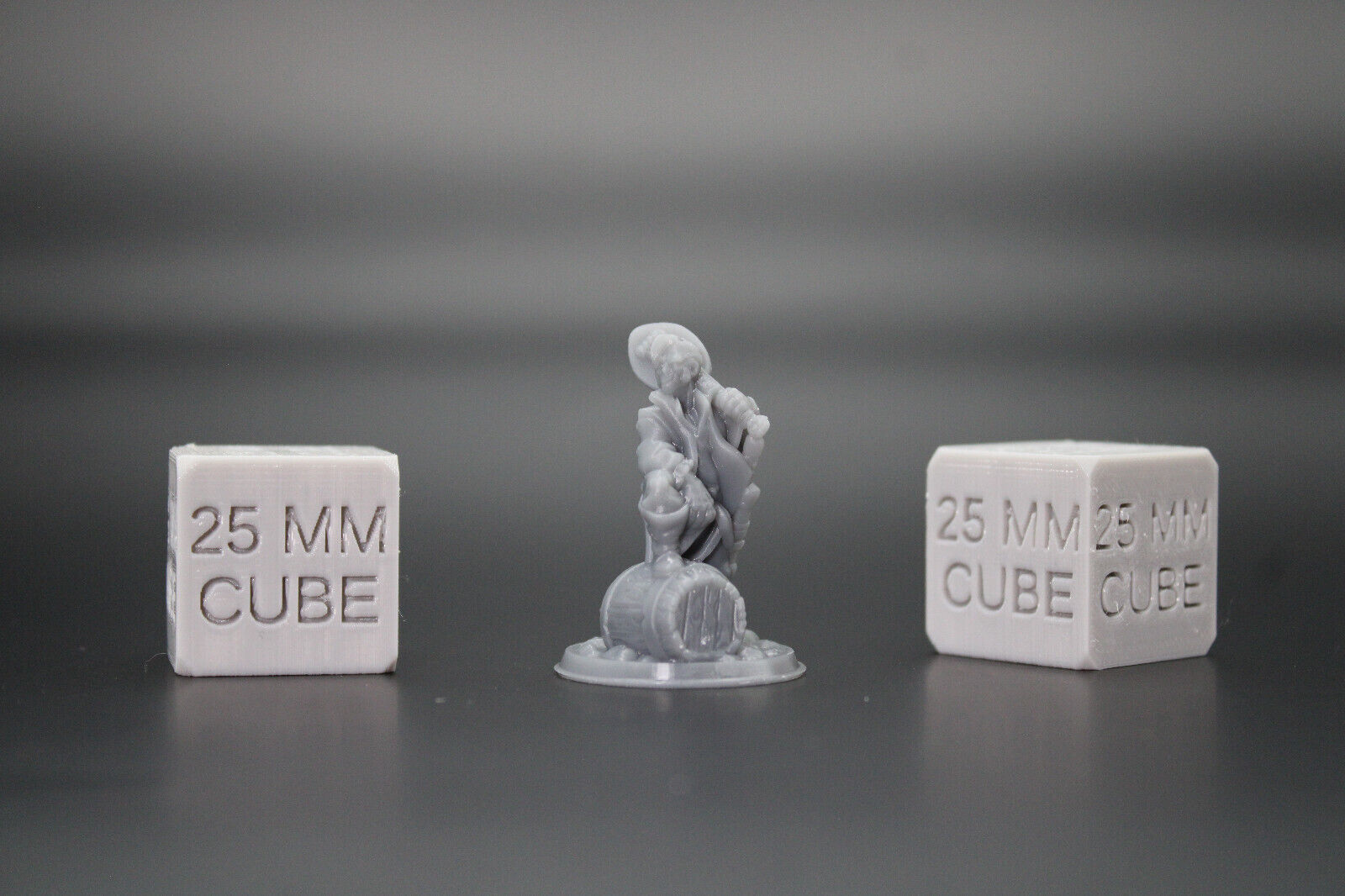 Bard with Lute Foot on Barrel 32mm Miniature Dnd Skirmish