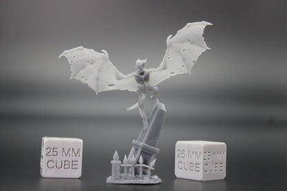 Skeleton Bone Gargoyle Pair Giant Bat 28mm 32mm Miniature Dnd Skirmish Oldhammer