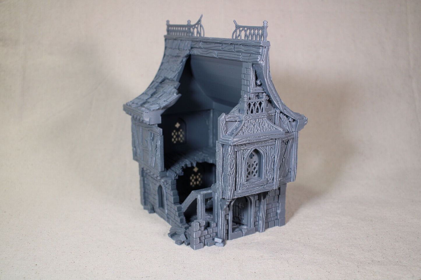 Tabletop Terrain Medieval Ruins Hamlet House Dnd RPG wargame skirmish 28mm