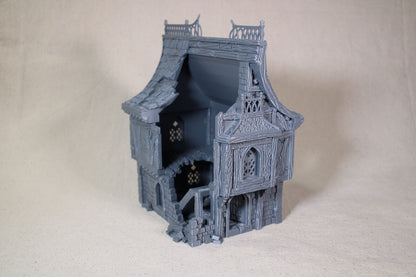 Tabletop Terrain Medieval Ruins Hamlet House Dnd RPG wargame skirmish 28mm