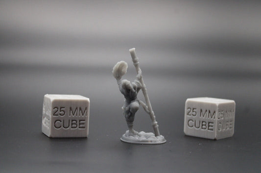 Monk Female with Staff and Hat 32mm Miniature Dnd Skirmish