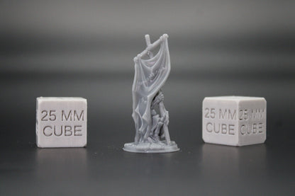 Skeleton Undead Banner Flag Standard Bearer 32mm Miniature Dnd Skirmish
