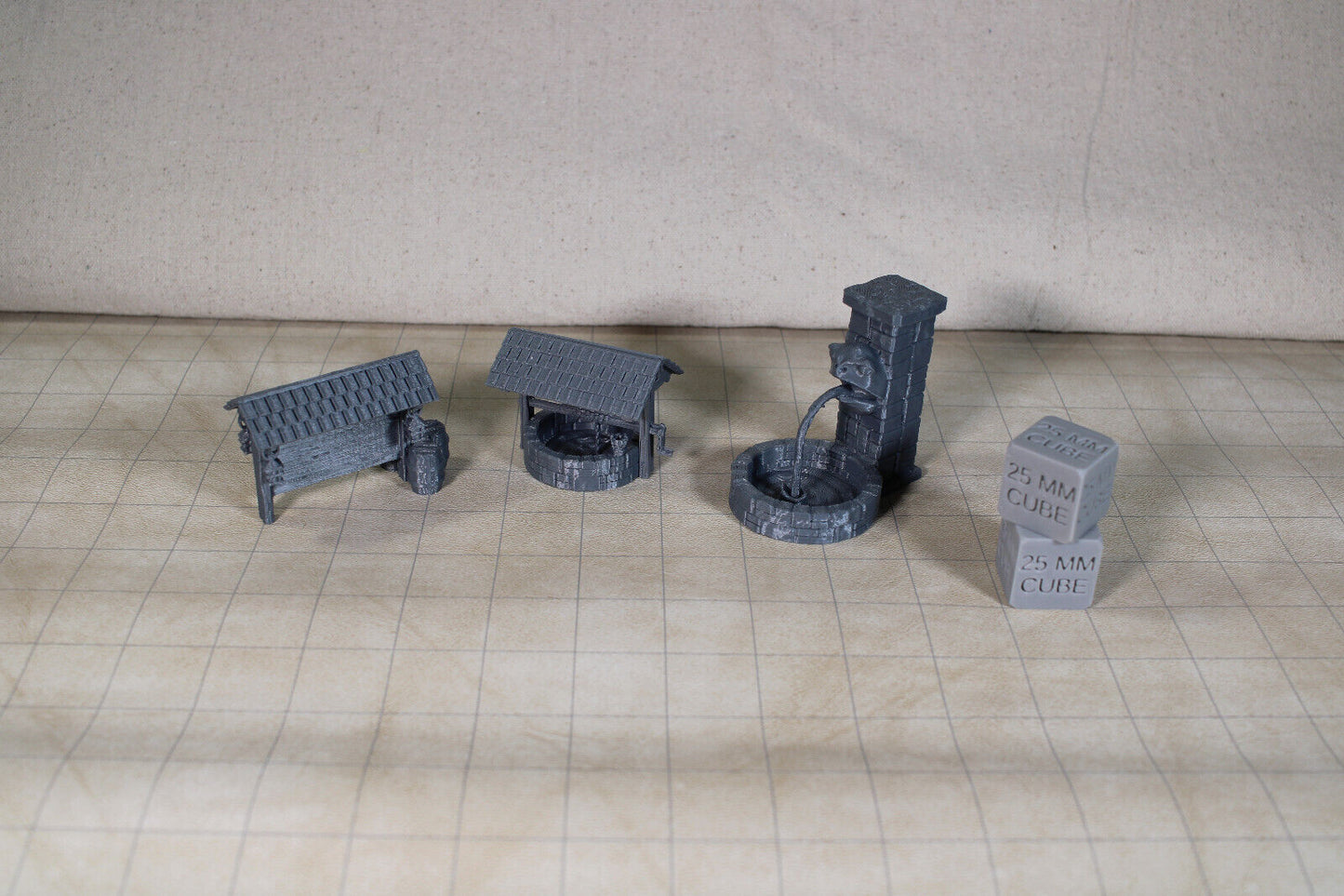 Tabletop Terrain Town Sqaure Well Bounty Scatter Dnd RPG wargame skirmish 28mm