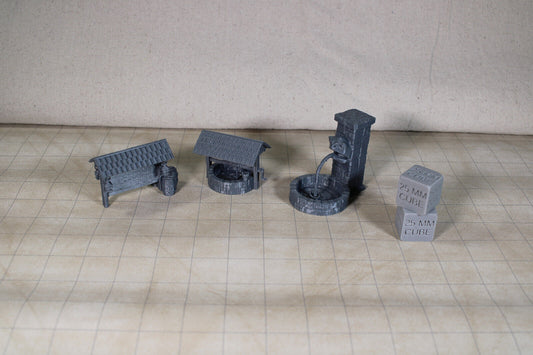 Tabletop Terrain Town Sqaure Well Bounty Scatter Dnd RPG wargame skirmish 28mm