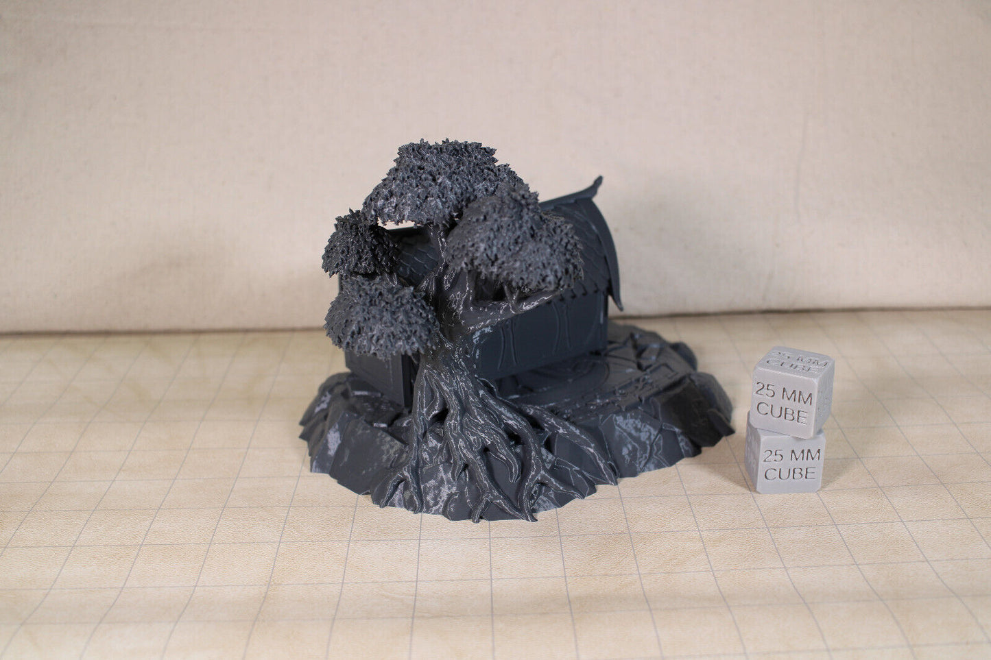 Tabletop Terrain Elven House Cut Stone Base Tree Dnd RPG wargame skirmish 28mm