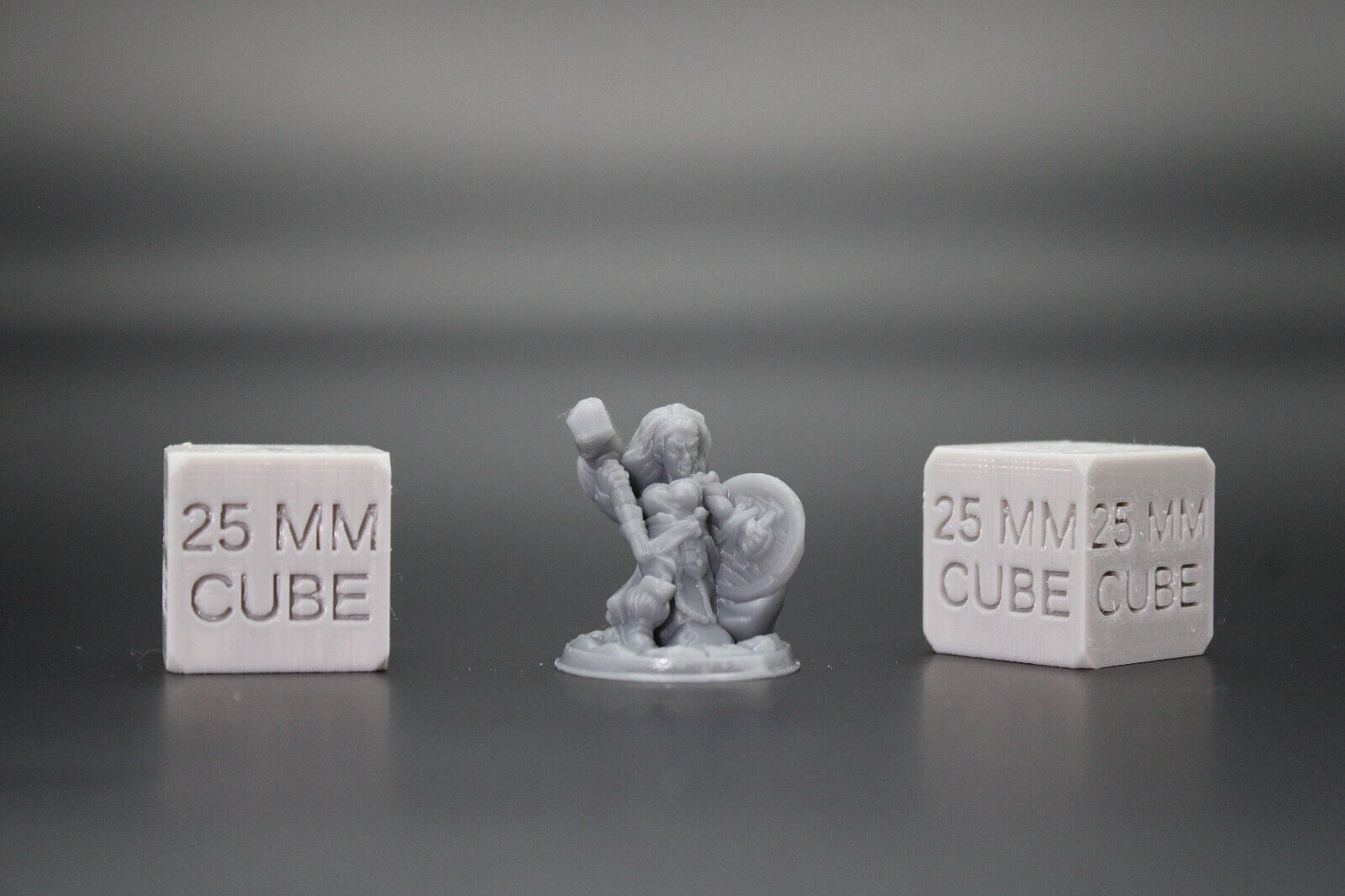 Dwarf Female FIghter Warrior Hammer Shield 32mm Miniature Dnd Skirmish