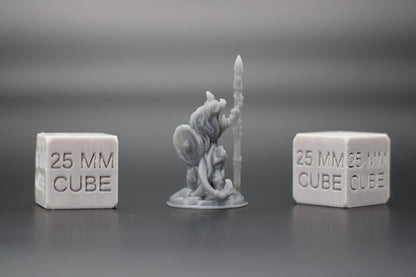 Tiefling Demonkin with Spear 32mm Miniature Dnd Skirmish