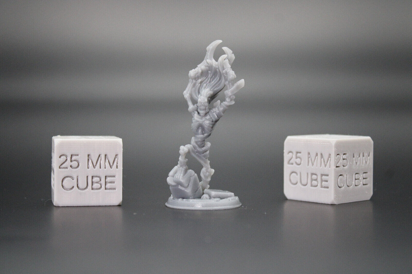 Skeleton Undead Dual Wield Sickle Flying Hair 32mm Miniature Dnd Skirmish