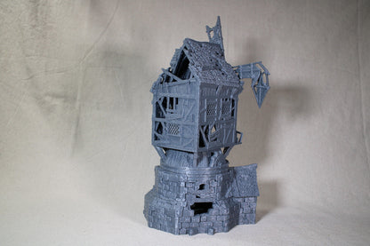 Tabletop Terrain Windmill Grain Mill Dnd RPG wargame skirmish 28mm Spins & Pivot