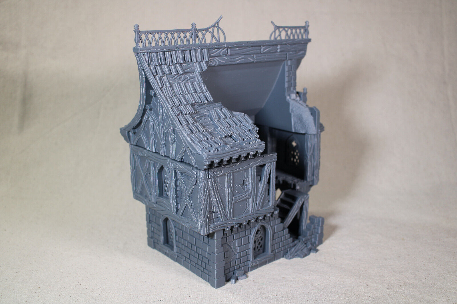 Tabletop Terrain Medieval Ruins Hamlet House Dnd RPG wargame skirmish 28mm