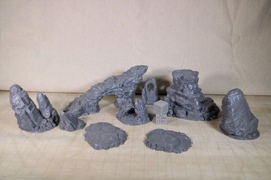 Tabletop Terrain Large Rock Boulder Scatter Dnd RPG wargame skirmish 28mm