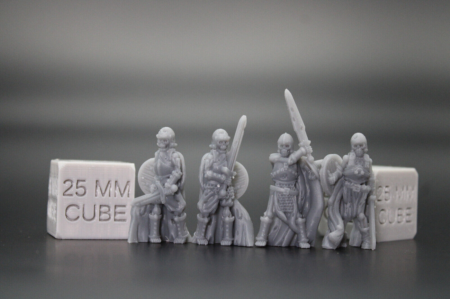 Skeleton Armored Knight Warrior Knight 4x 32mm Miniature Dnd Skirmish Oldhammer