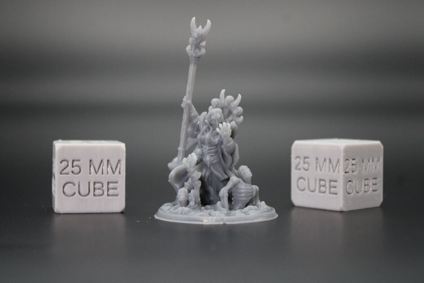 Necromancer Wizard with Rising Skeletons Large Base 32mm Miniature Dnd Skirmish