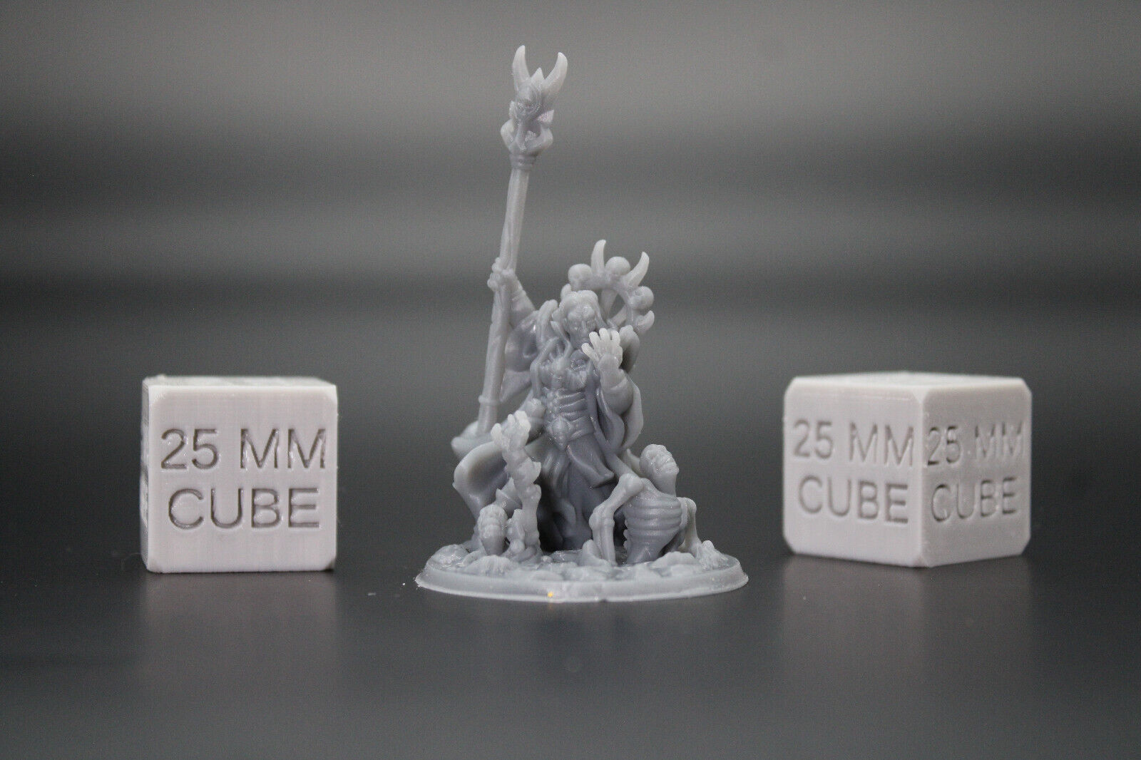 Necromancer Wizard with Rising Skeletons Large Base 32mm Miniature Dnd Skirmish