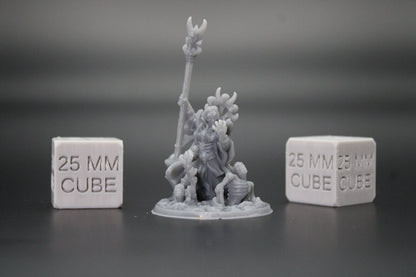 Necromancer Wizard with Rising Skeletons Large Base 32mm Miniature Dnd Skirmish