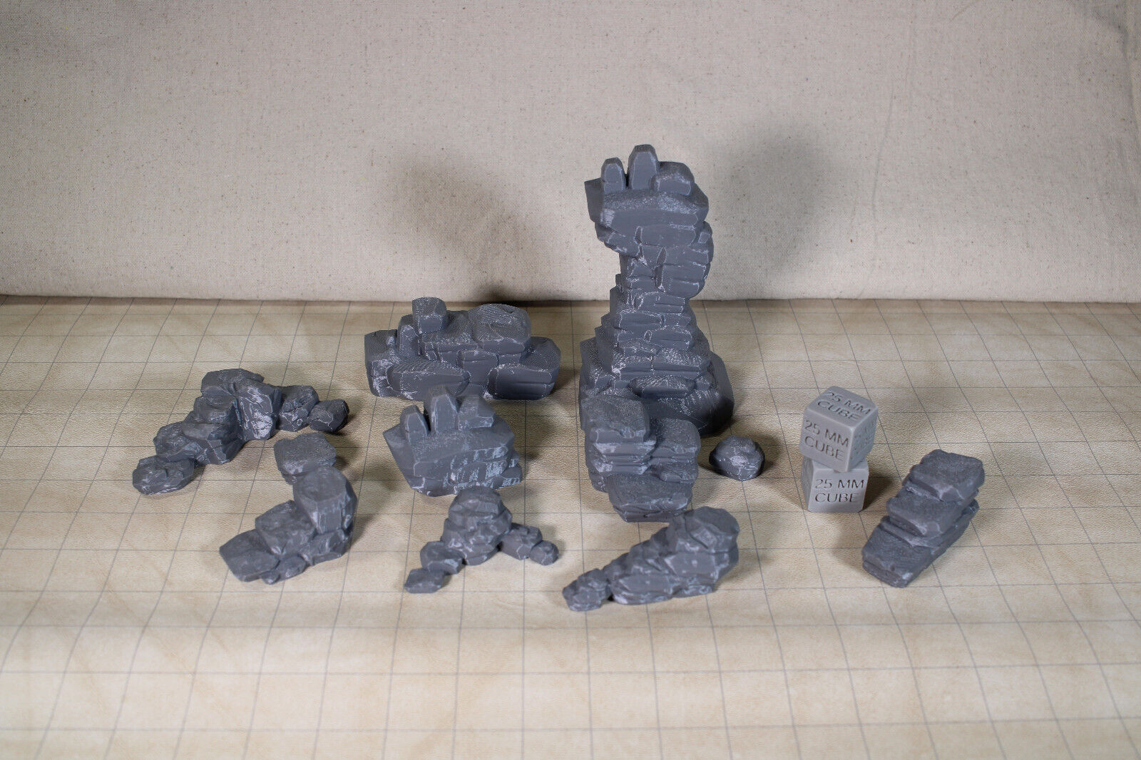 Tabletop Terrain Rock Stone Cover Steps Scatter Dnd RPG wargame skirmish 28mm