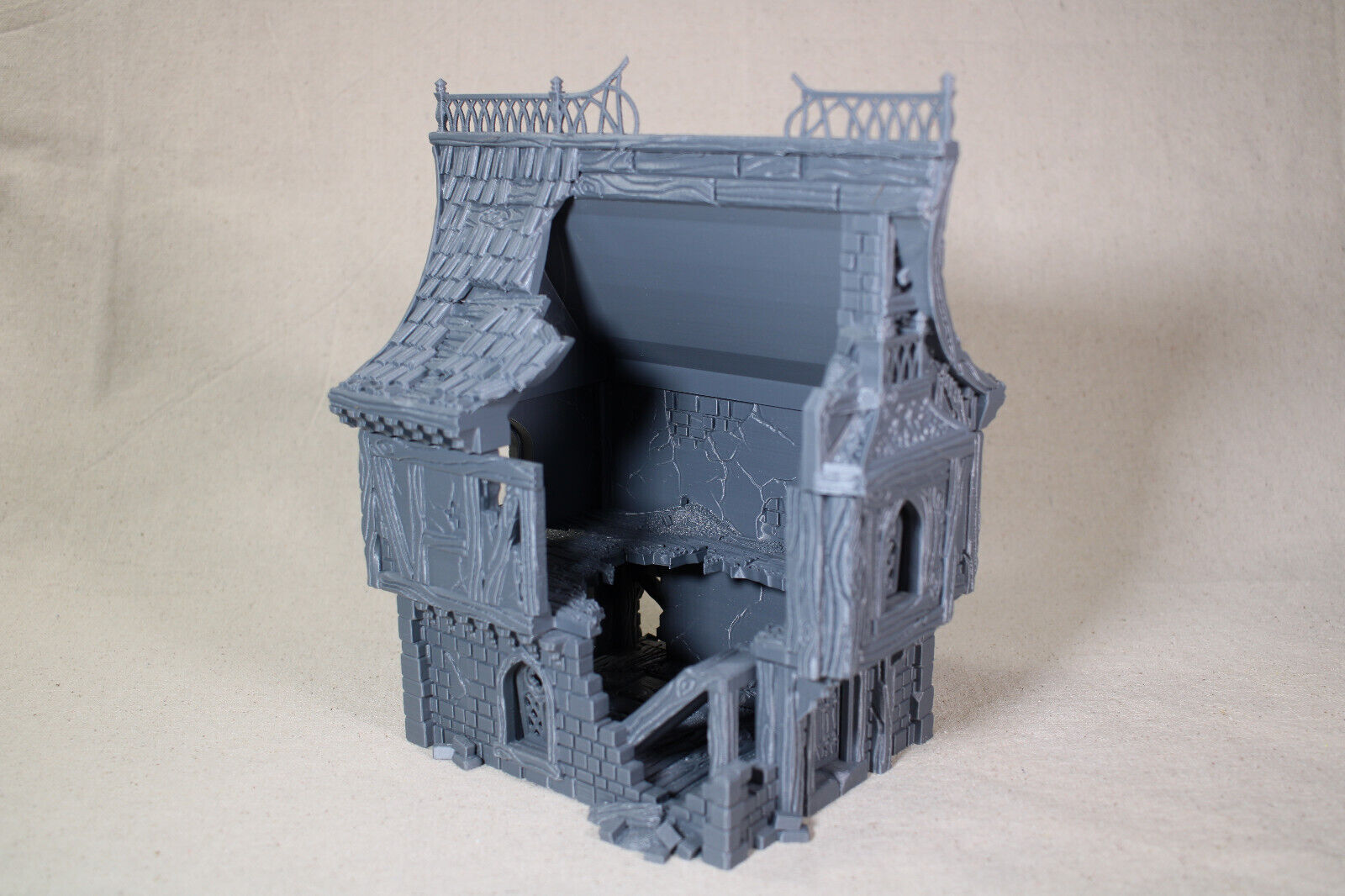 Tabletop Terrain Medieval Ruins Hamlet House Dnd RPG wargame skirmish 28mm
