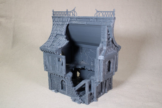 Tabletop Terrain Medieval Ruins Hamlet House Dnd RPG wargame skirmish 28mm