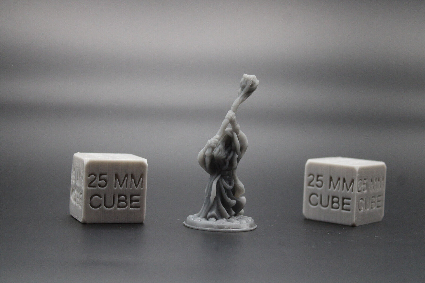 Mage Wized Sorcerer Raised Orb Staff 32mm Miniature Dnd Skirmish