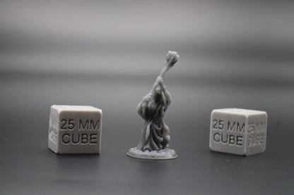 Mage Wized Sorcerer Raised Orb Staff 32mm Miniature Dnd Skirmish