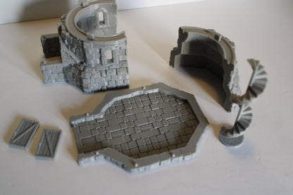 Tabletop Terrain Windmill Grain Mill Dnd RPG wargame skirmish 28mm Spins & Pivot