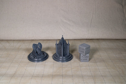 Tabletop Terrain Monument Weeping Angel Statue Dnd RPG wargame skirmish 28mm