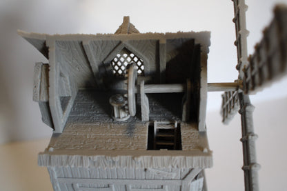 Tabletop Terrain Windmill Grain Mill Dnd RPG wargame skirmish 28mm Spins & Pivot