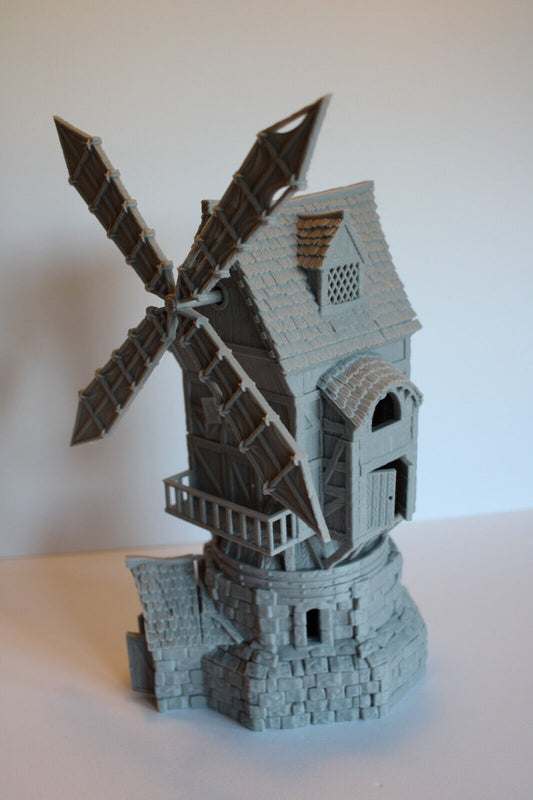 Tabletop Terrain Windmill Grain Mill Dnd RPG wargame skirmish 28mm Spins & Pivot