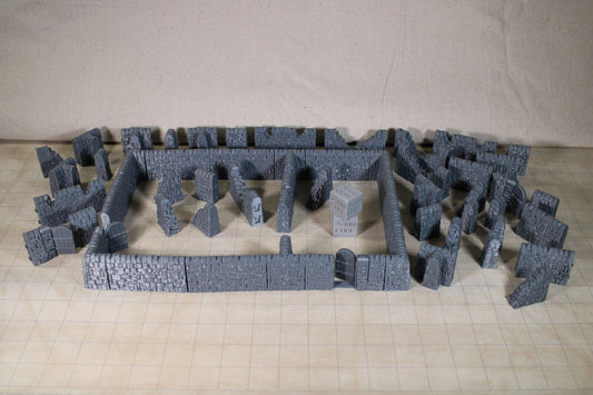 Tabletop Terrain Stone Rock Walls 56 piece Scatter Dnd RPG wargame skirmish 28mm