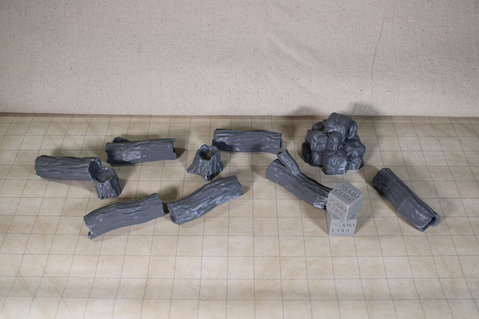 Tabletop Terrain Fallen Logs Rock Scatter Dnd RPG wargame skirmish 28mm 32mm