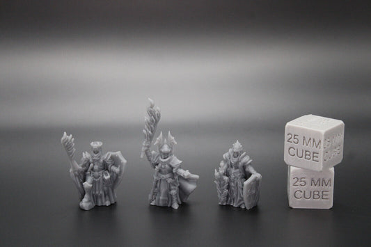 Skeleton Undead Armored Death Knight x3 32mm Miniature Dnd Skirmish HeroQuest