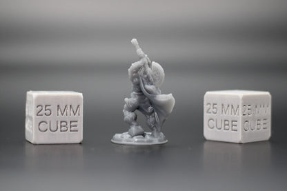 Barbarian with Great Axe 32mm Miniature Dnd Skirmish
