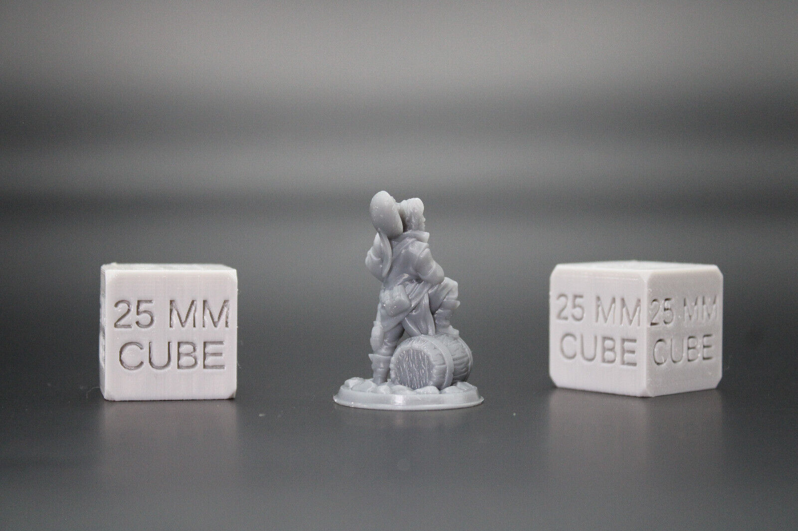 Bard with Lute Foot on Barrel 32mm Miniature Dnd Skirmish