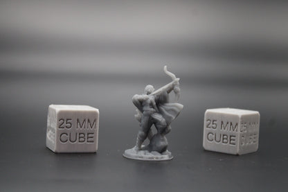 Ranger with Bow Taking Shot 32mm Miniature Dnd Skirmish