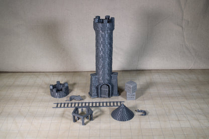 Scout Lookout Signal Tower Tabletop Terrain 28mm RPG wargame skirmish